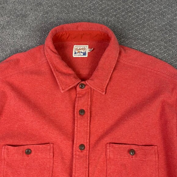Faherty Brushed Alpine Knit Flannel Shirt Men's XXL Rust Heather Button Up Down - Picture 2 of 13
